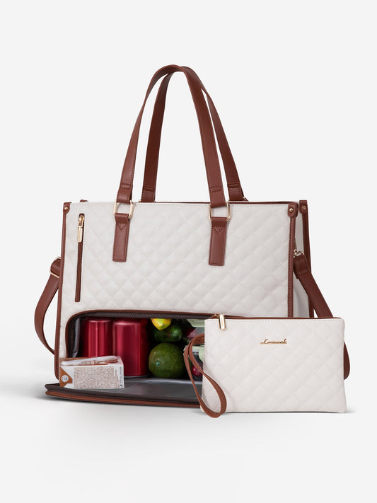 2Pcs Lunch Tote Shoulder Bag, 15.6
