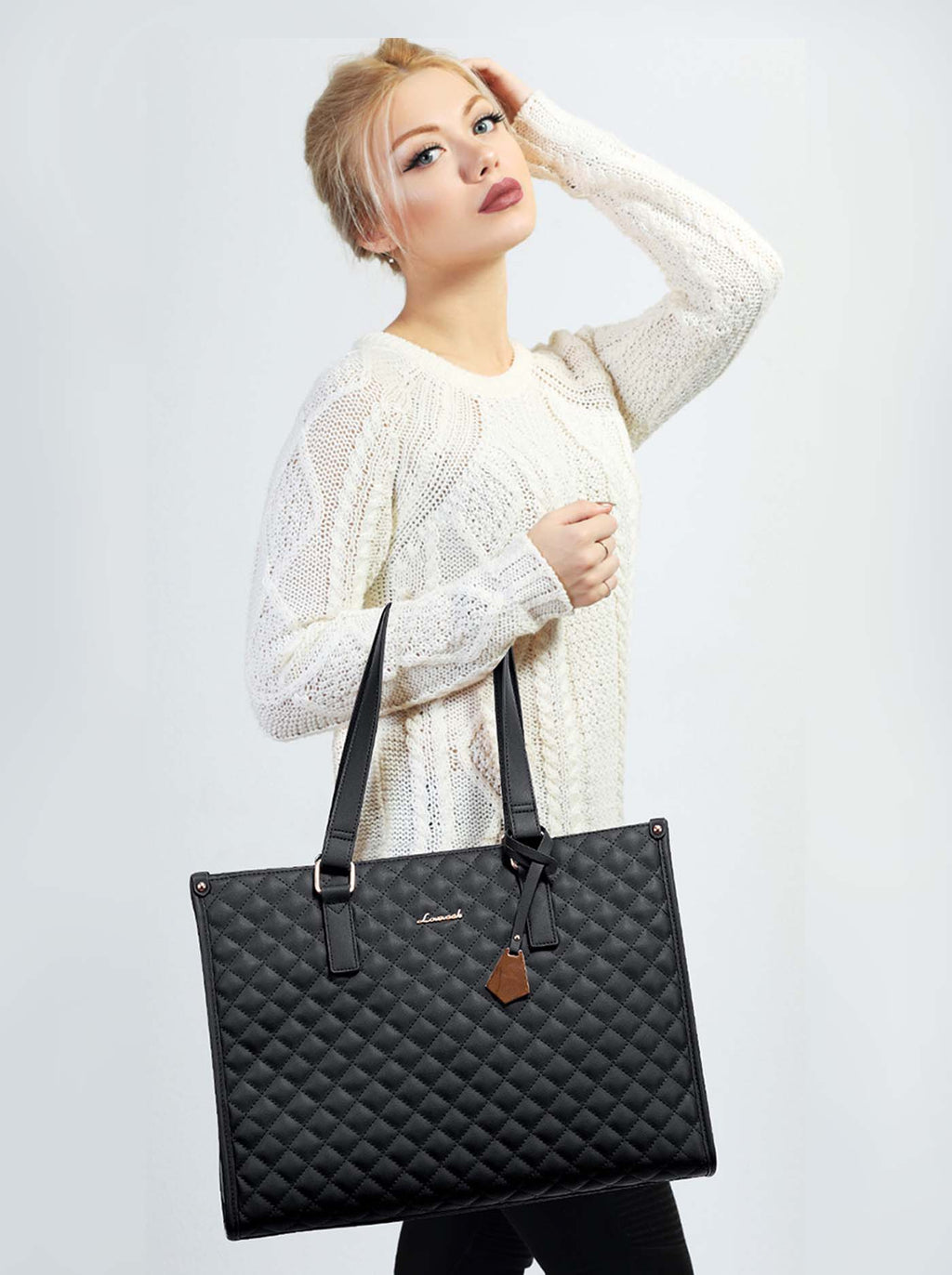 2Pcs Lunch Tote Shoulder Bag, 15.6