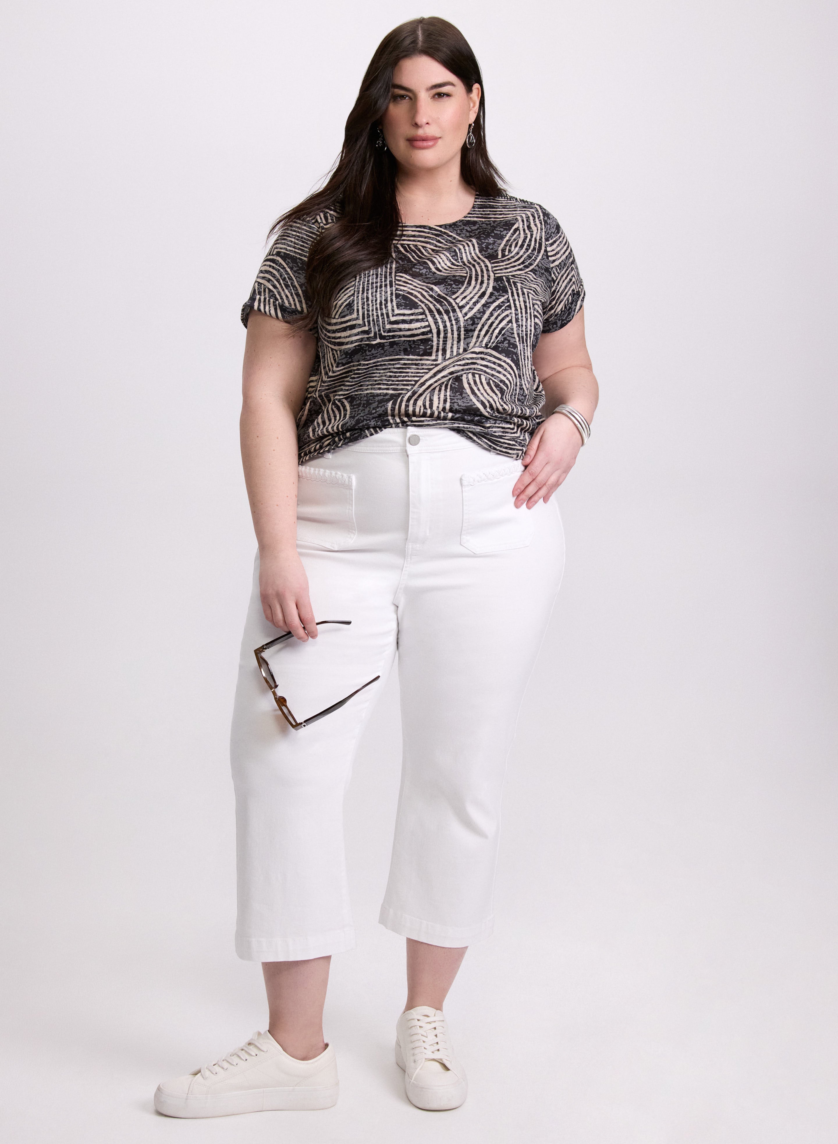 Abstract Striped Print T-Shirt