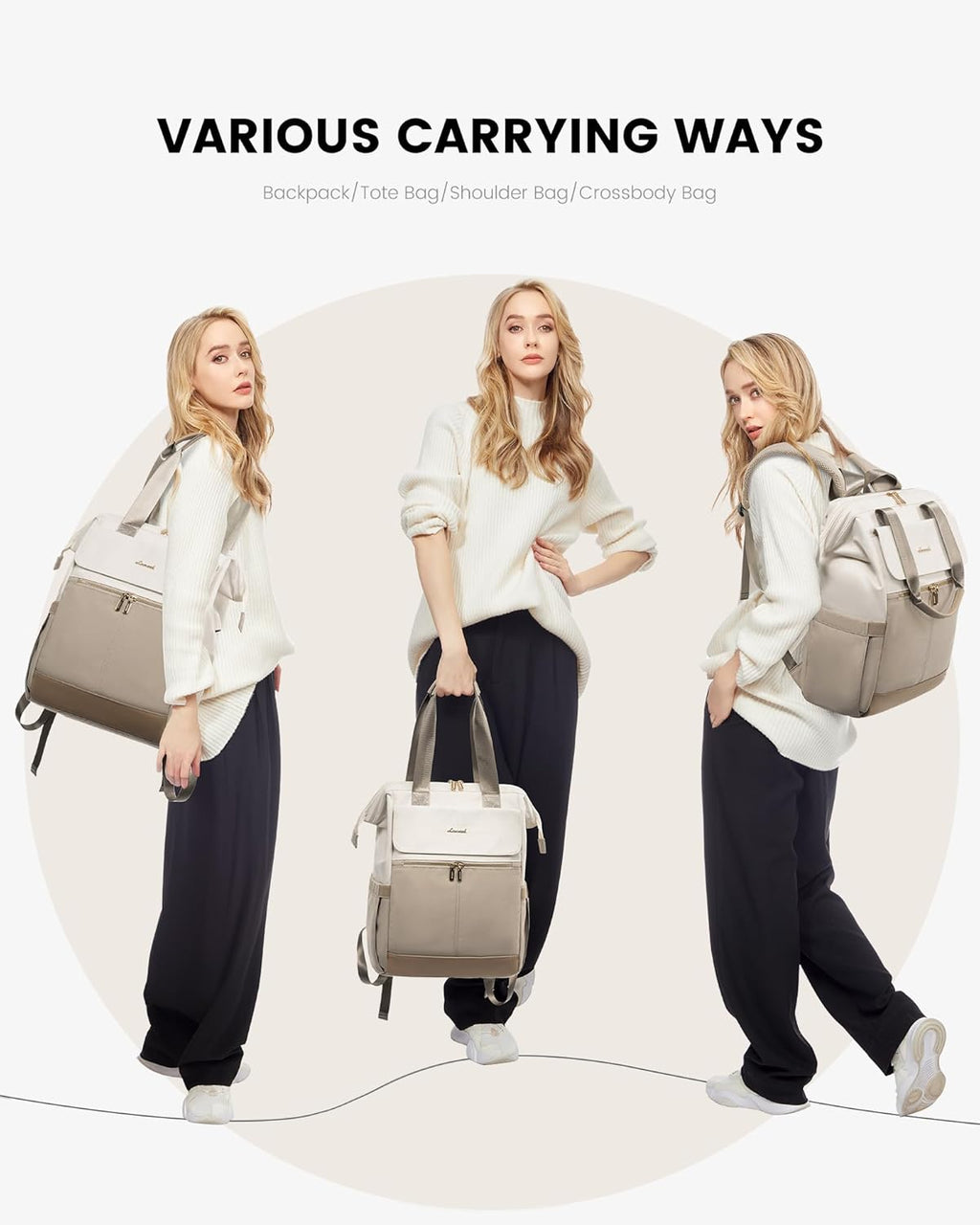 2Pcs Fashion Laptop Backpack, 15.6 17.3