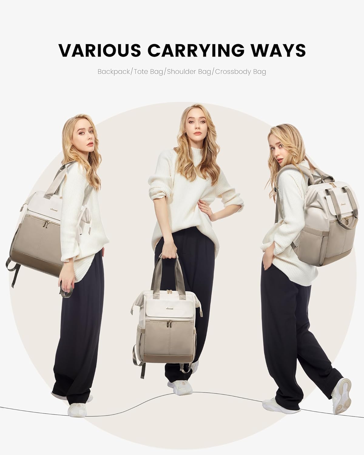 2Pcs Fashion Laptop Backpack, 15.6 17.3