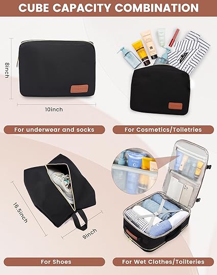 4Pcs Large Travel Backpack,  17.3  18.5