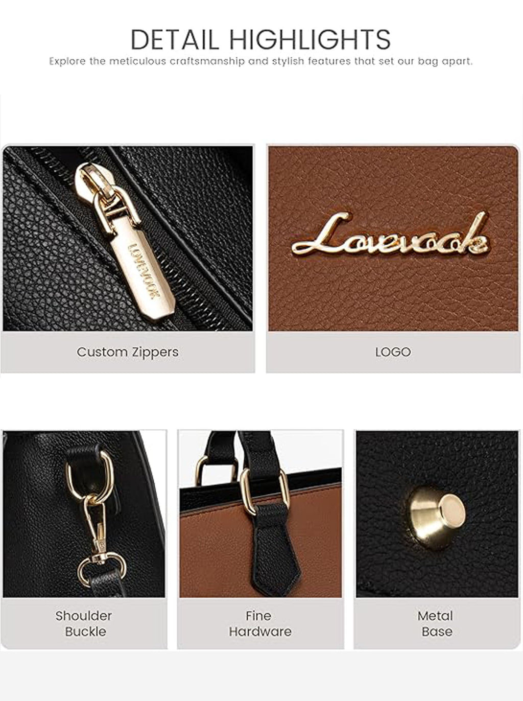 2Pcs Leather Handbag and Purse