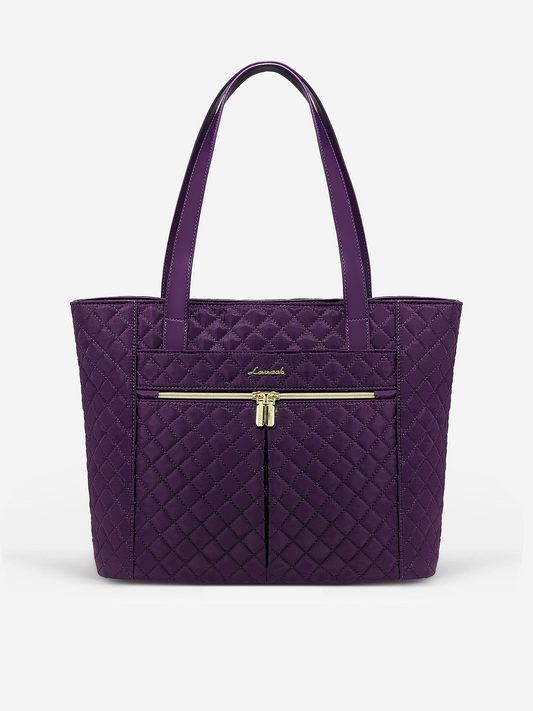 2Pcs Diamond Quilted Tote Bag, 15.6 17