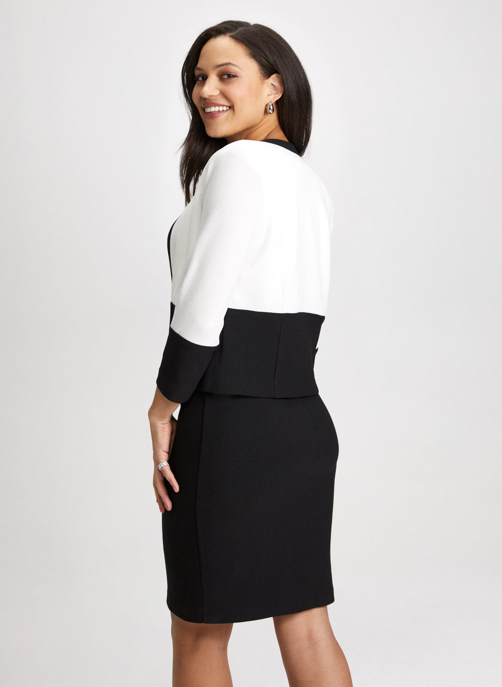 Colour Block Jacket & Dress Set