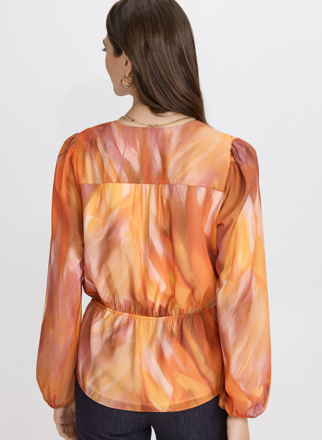 Abstract Peplum Blouse