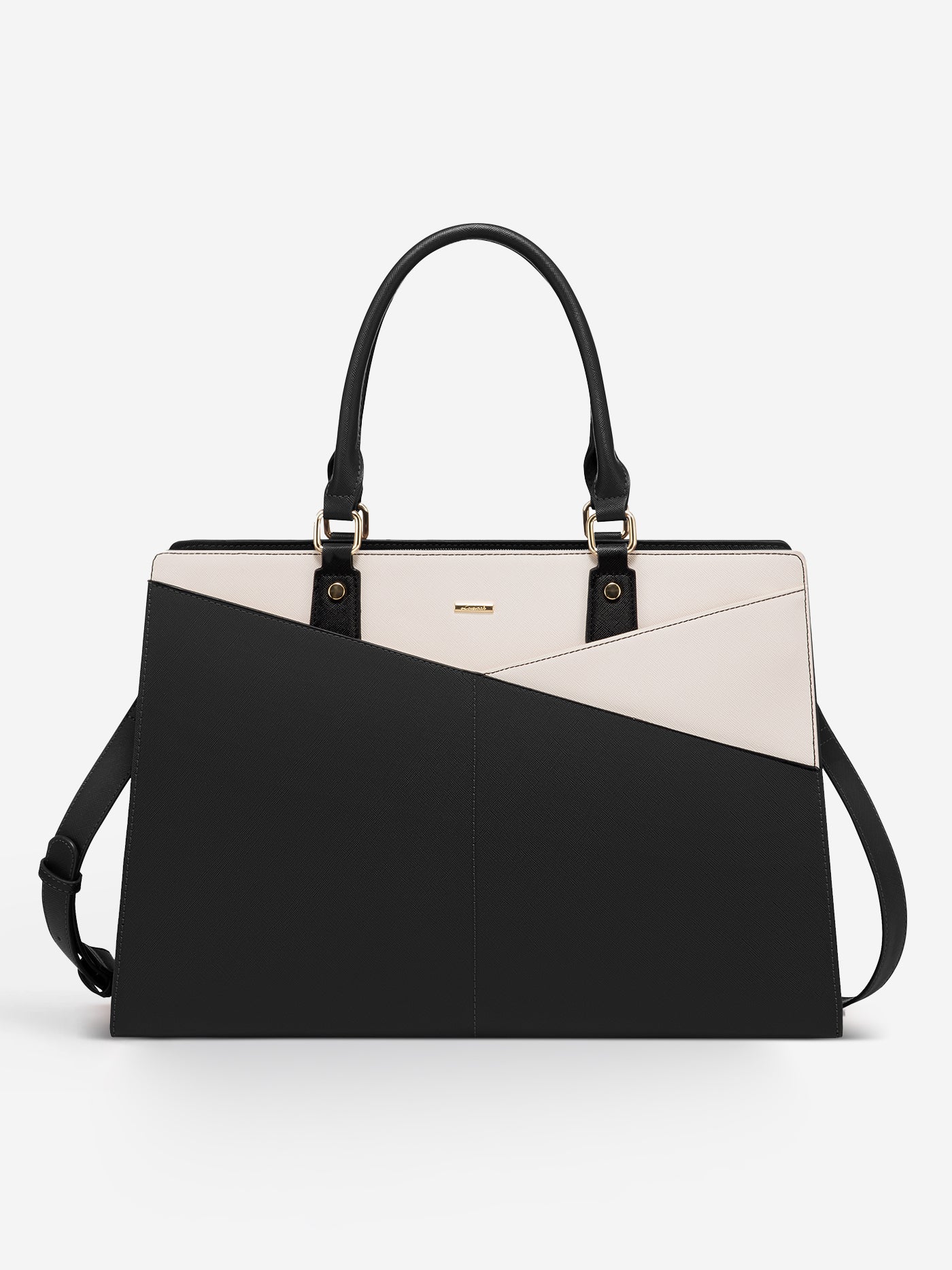 2Pcs Leather Office Laptop Tote Bag, 15.6 17.3