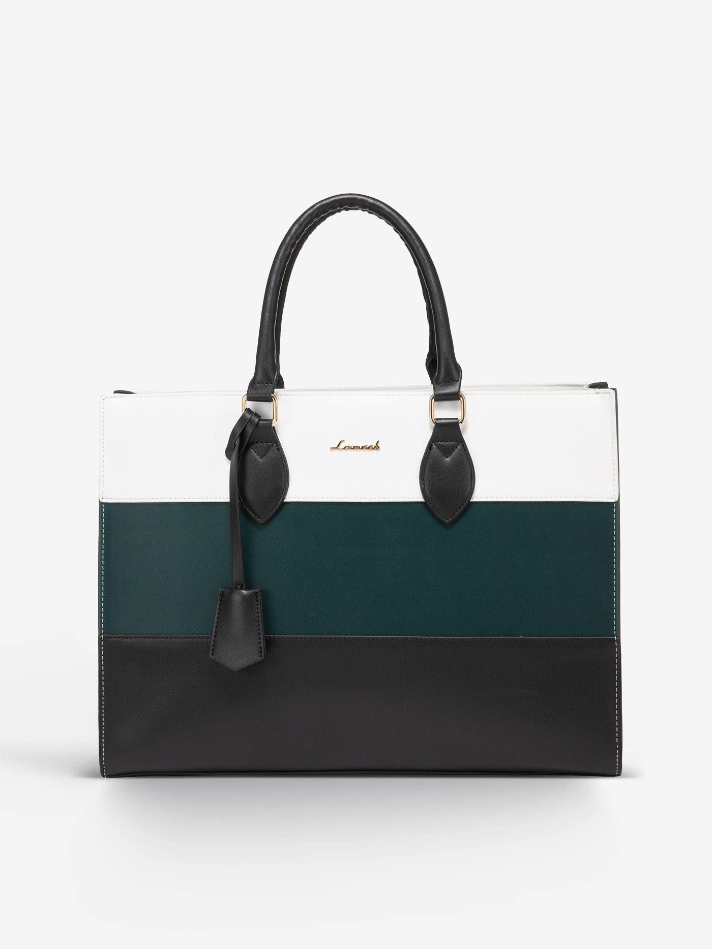 2Pcs Colorblock Laptop Tote Bag, 15.6 17.3