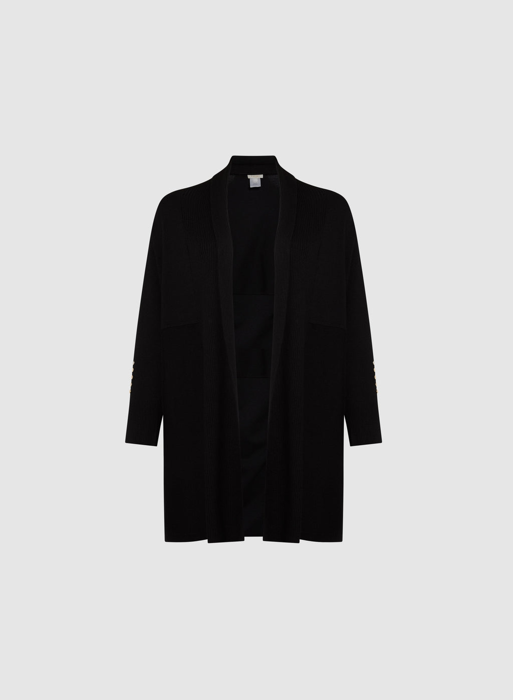 Button Detail Open-Front Cardigan