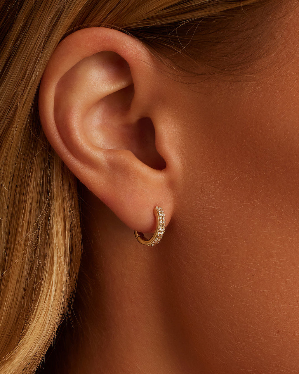 Diamond Double Down Single Huggie