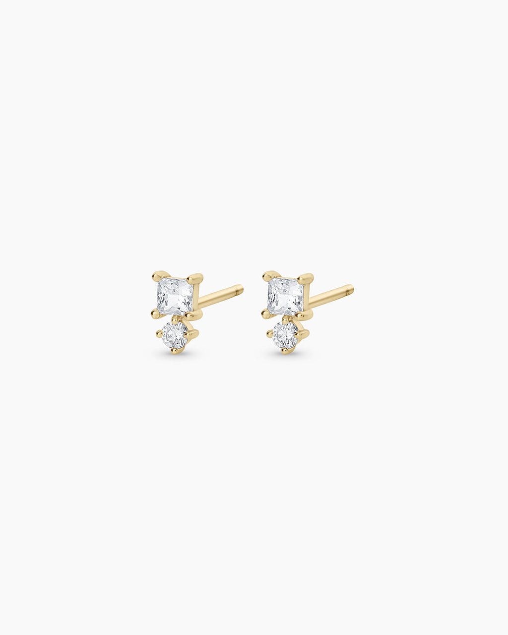 Diamond and White Sapphire Studs