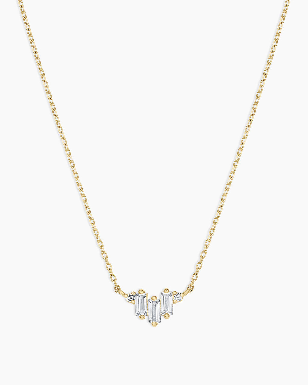 Diamond and White Sapphire Amara Trio Necklace