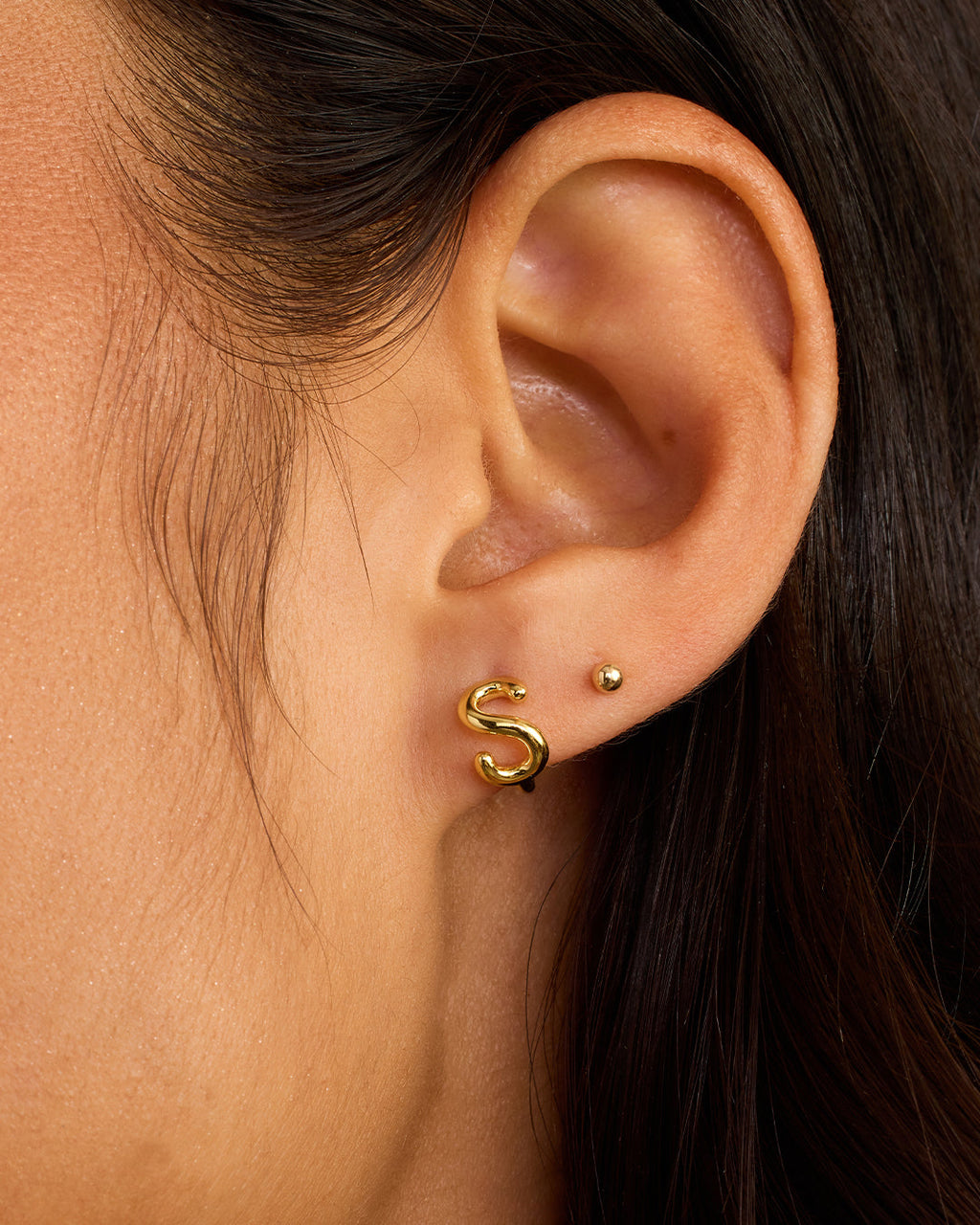 Alphabet Single Huggie