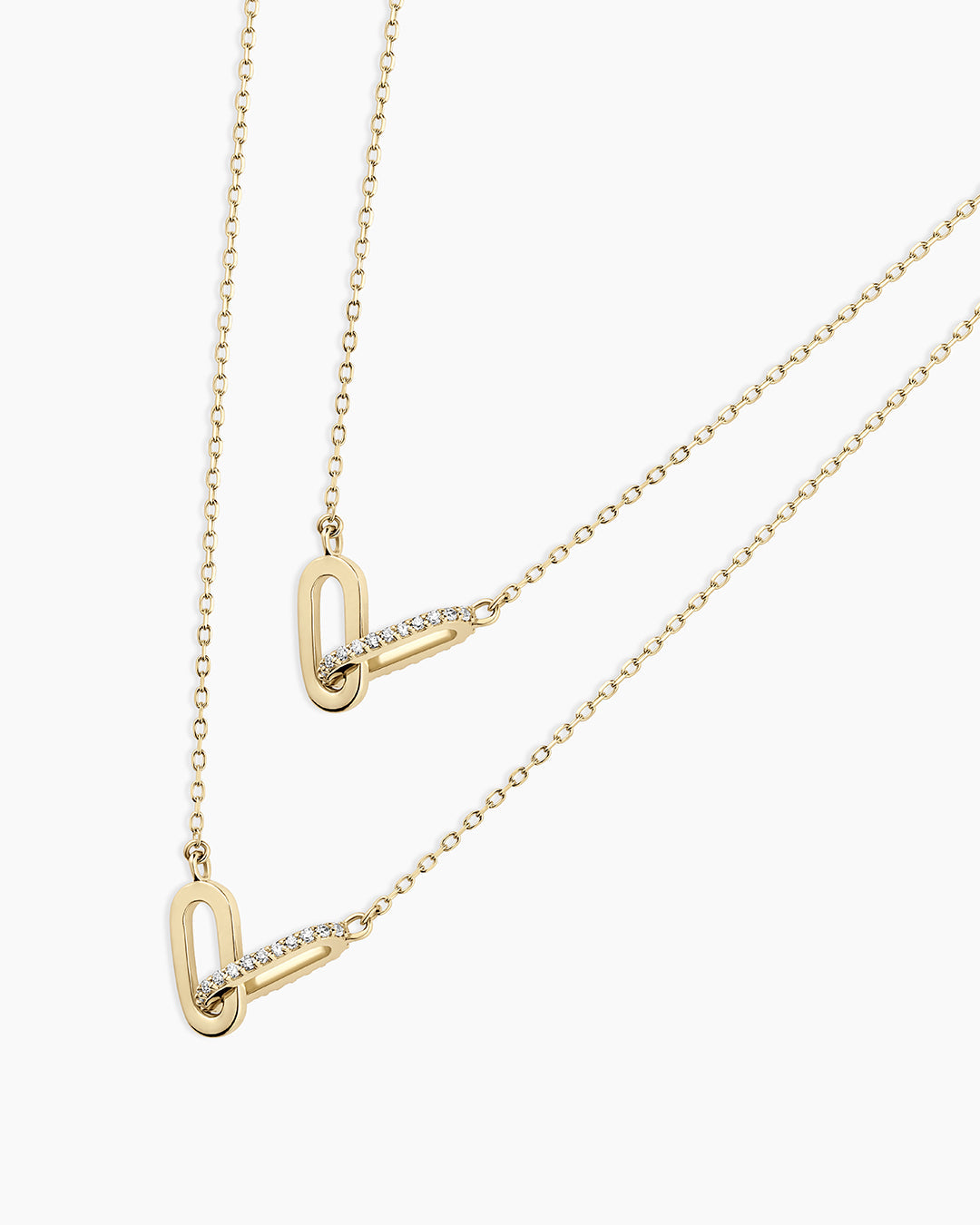 Diamond Bond Interlocking Link Necklace