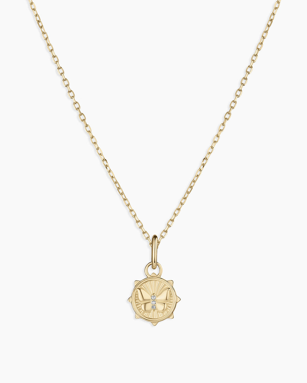 Diamond Butterfly Charm Necklace