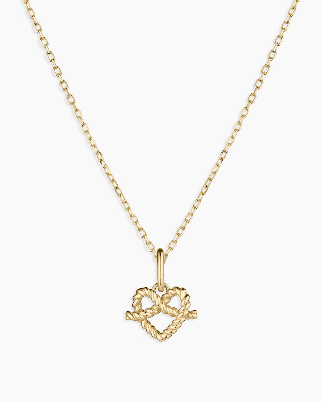 14k Gold Love Knot Charm Necklace