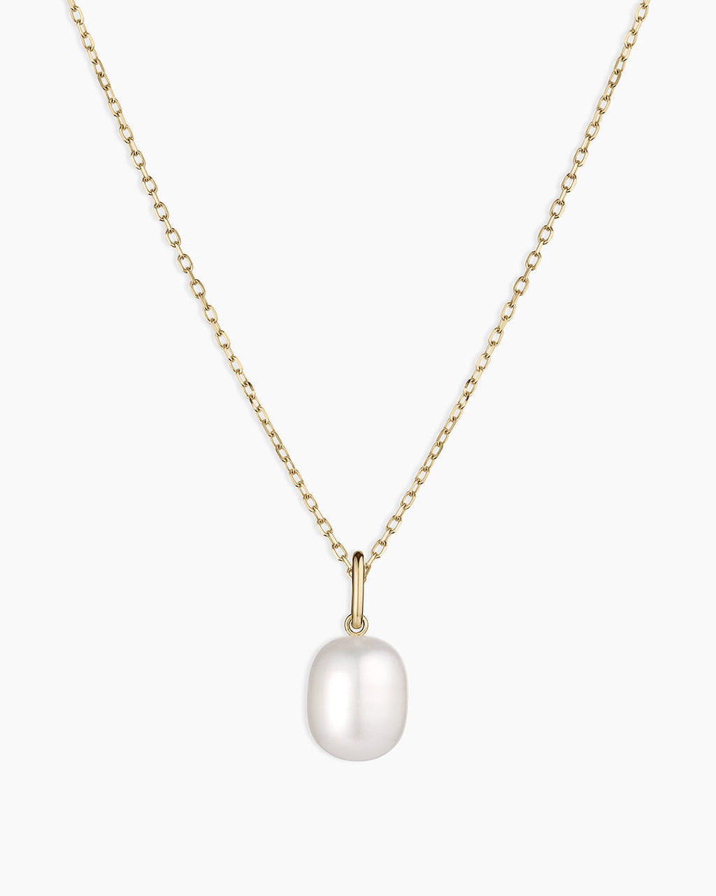 14k Gold Pearl Charm Necklace