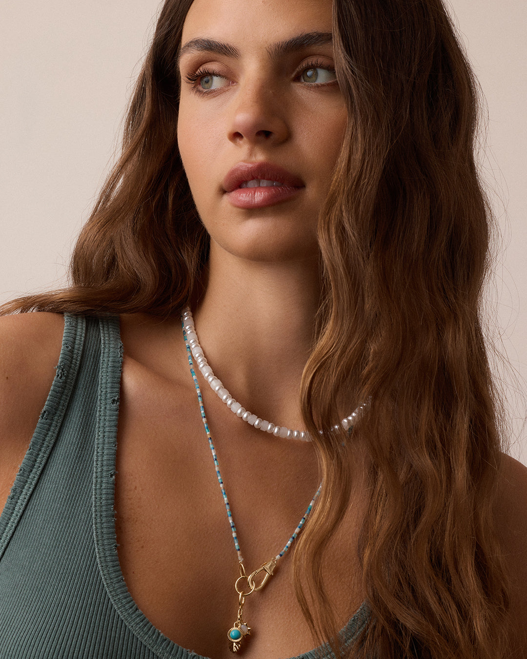 Beach Cluster Charm Necklace