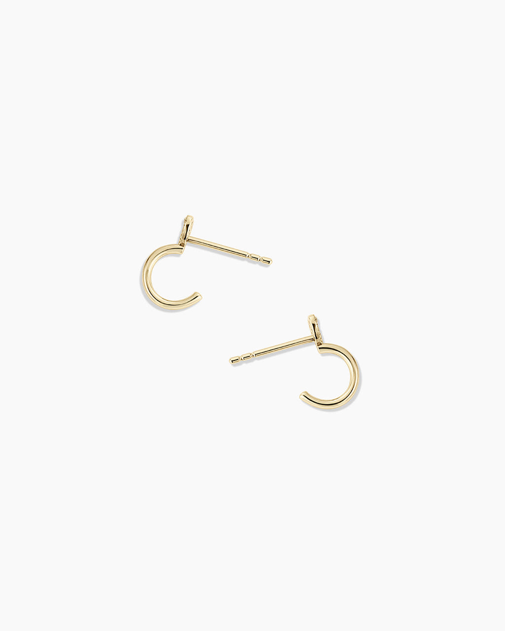 Diamond Heart Stud Huggies