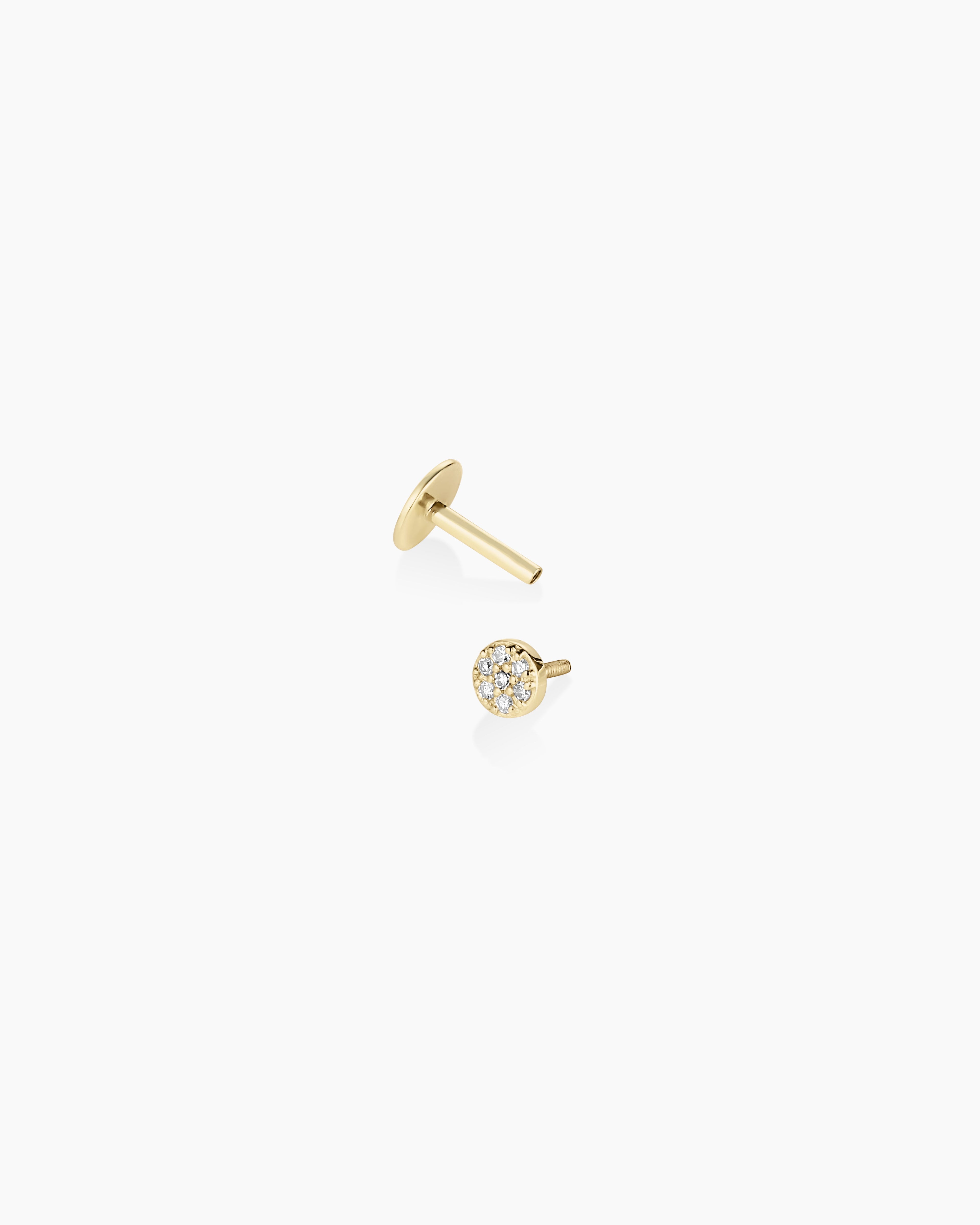 Diamond Pavé Flat Back Single Stud