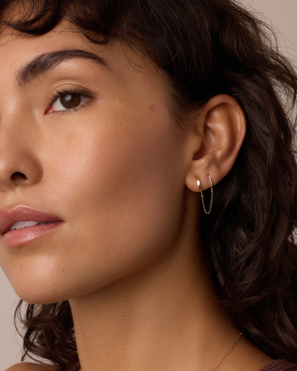 Diamond Double Huggie