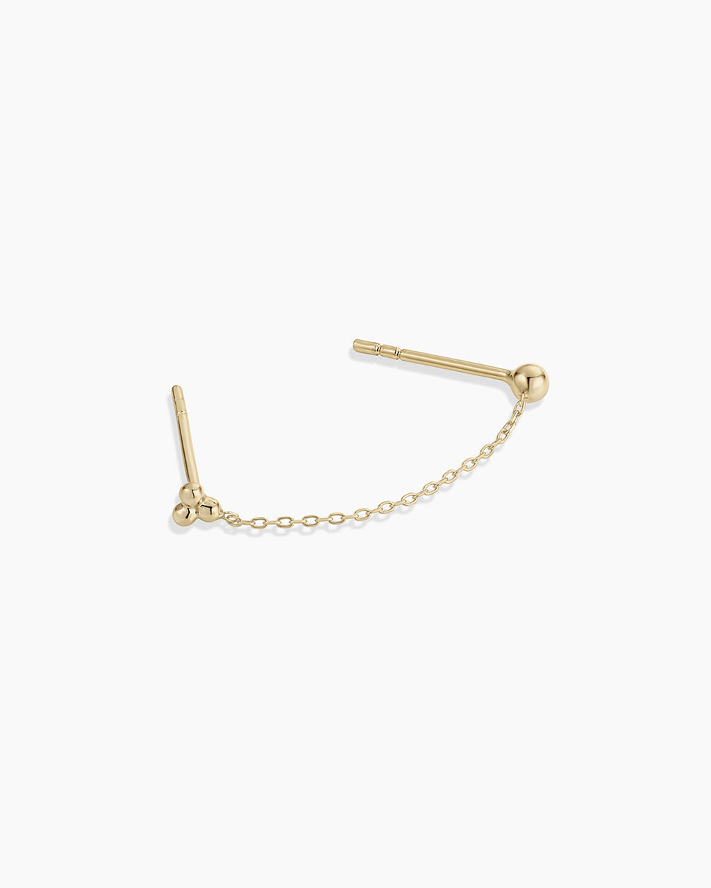 14k Gold Bali Chain Double Stud
