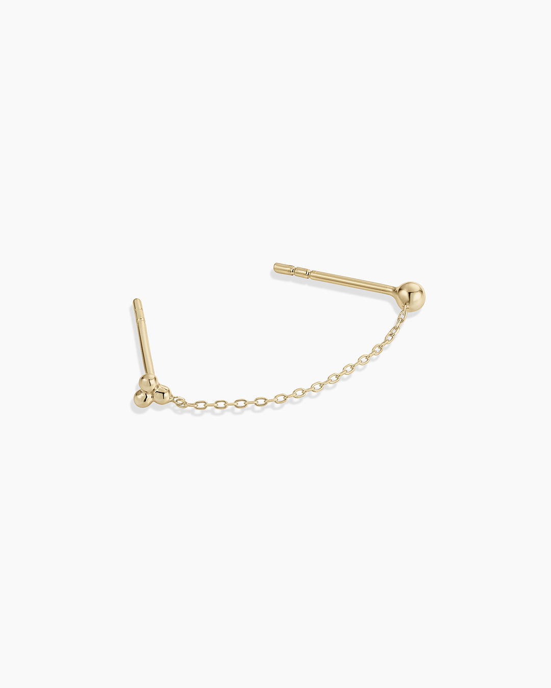 14k Gold Bali Chain Double Stud