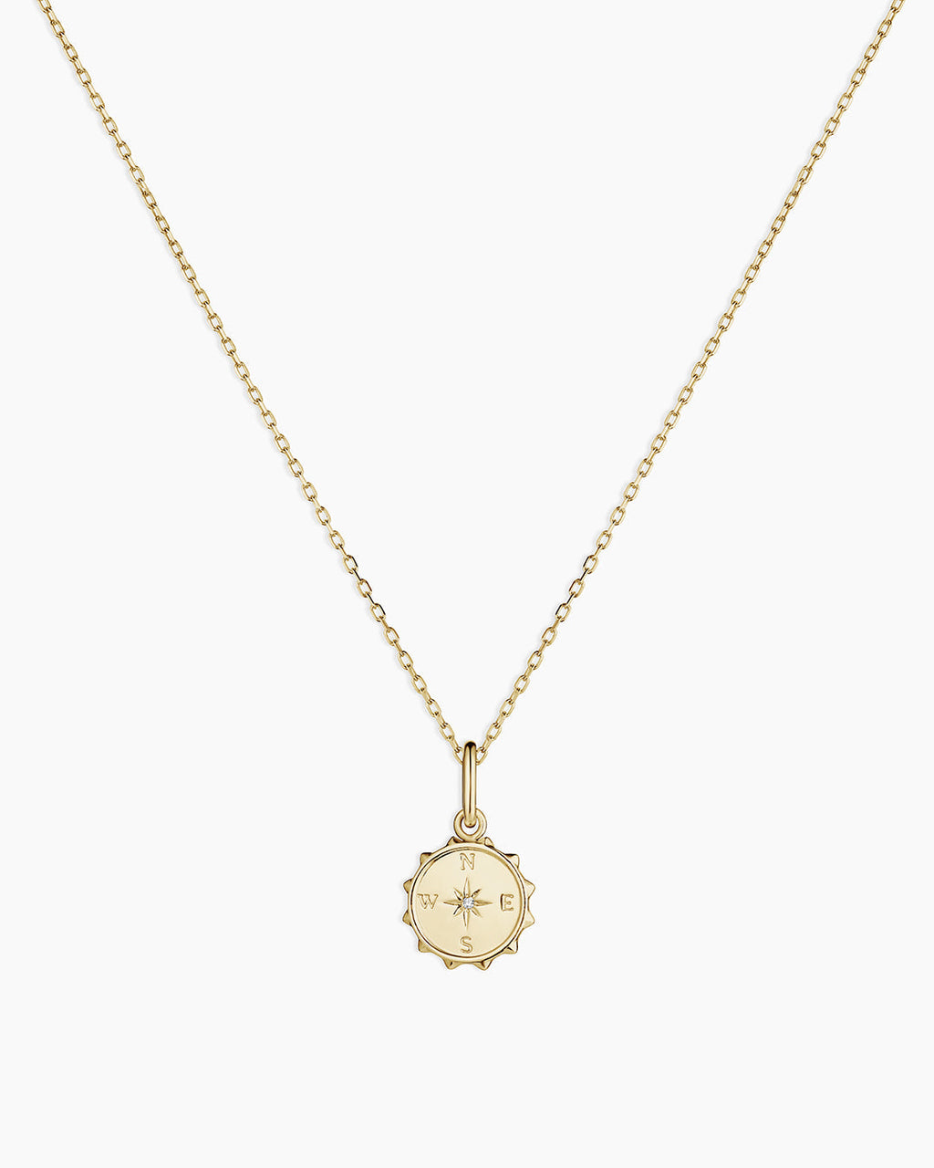 Diamond Compass Charm Necklace