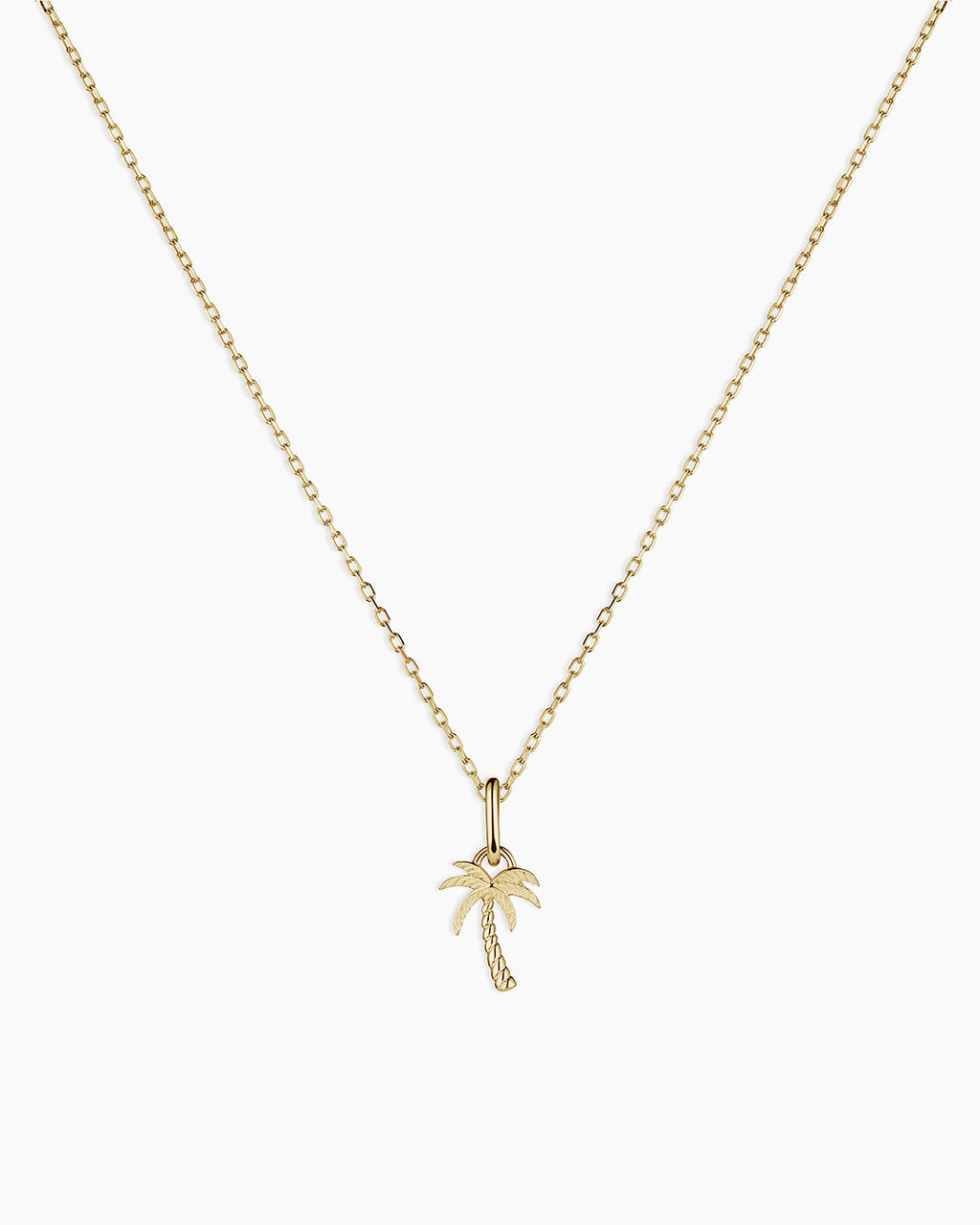 14k Gold Palm Charm Necklace
