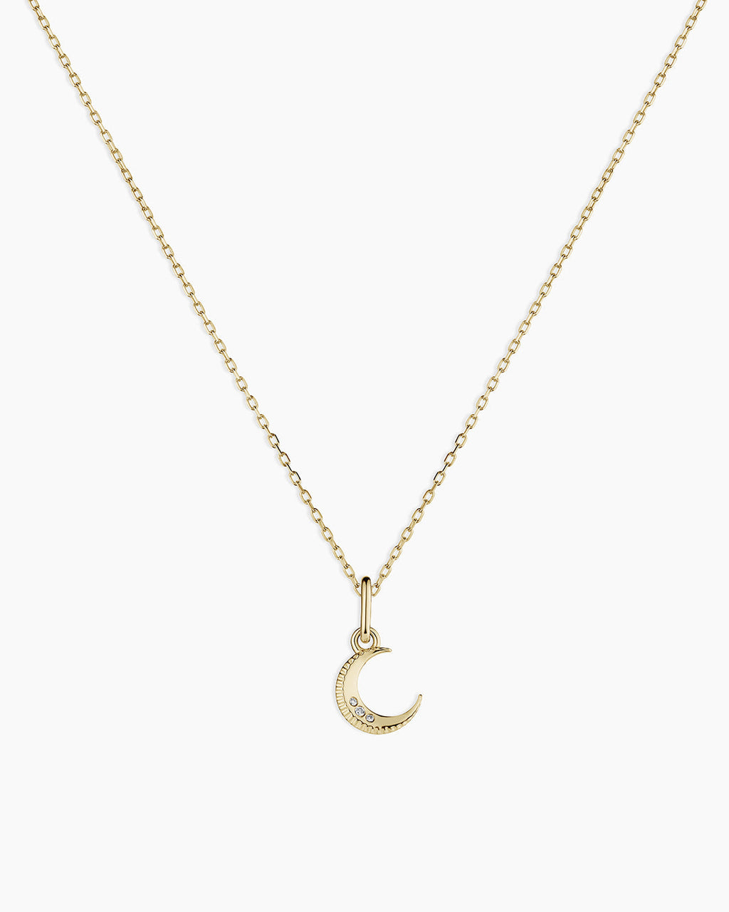Diamond Crescent Charm Necklace