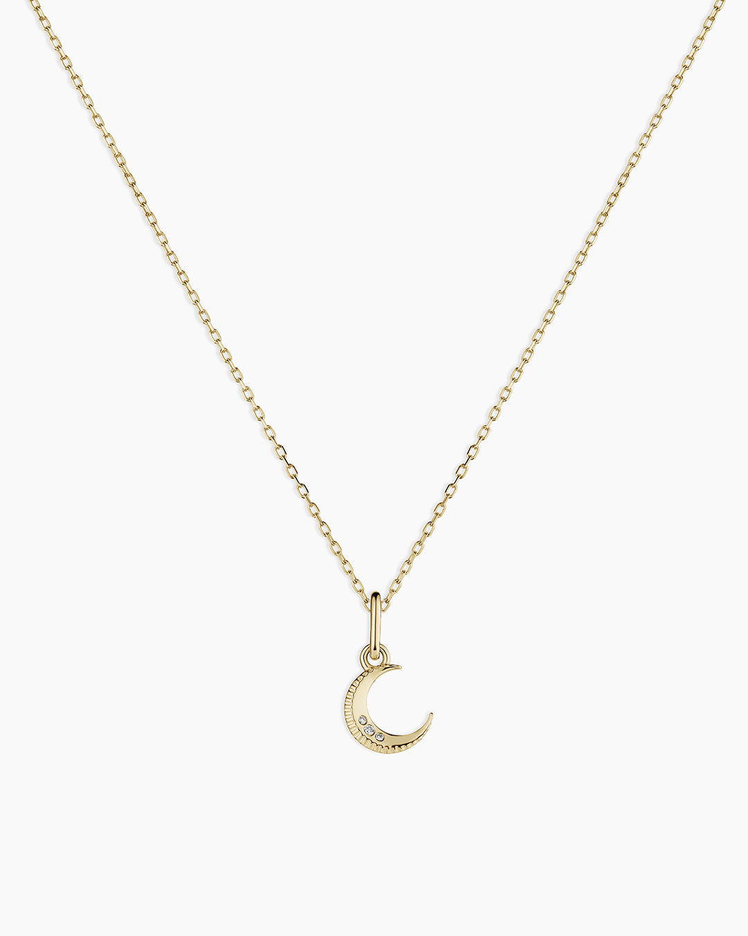 Diamond Crescent Charm Necklace