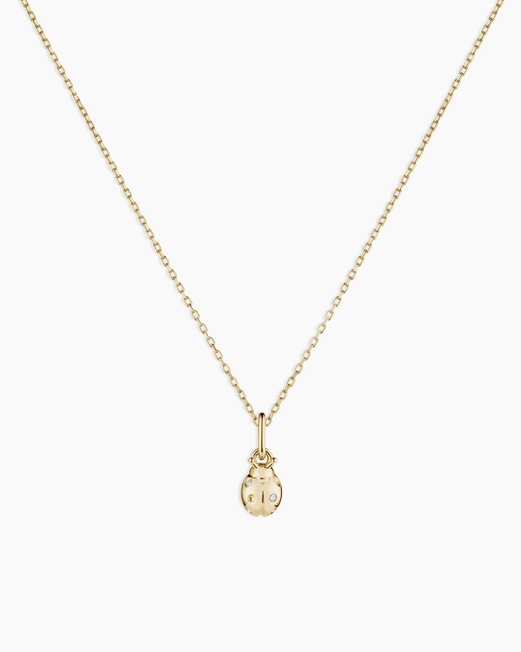 Diamond Ladybug Charm Necklace