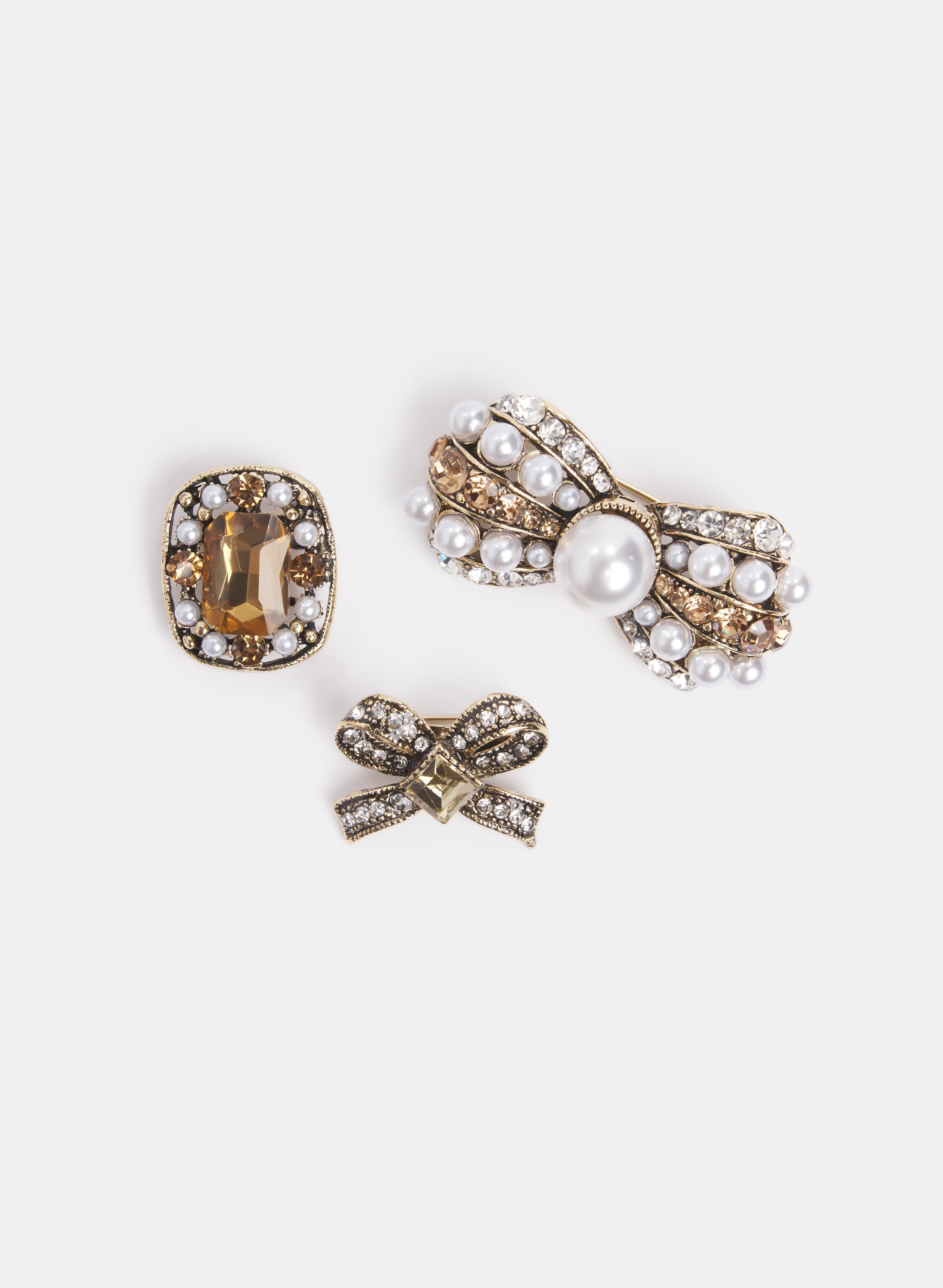 Crystal Brooch Set