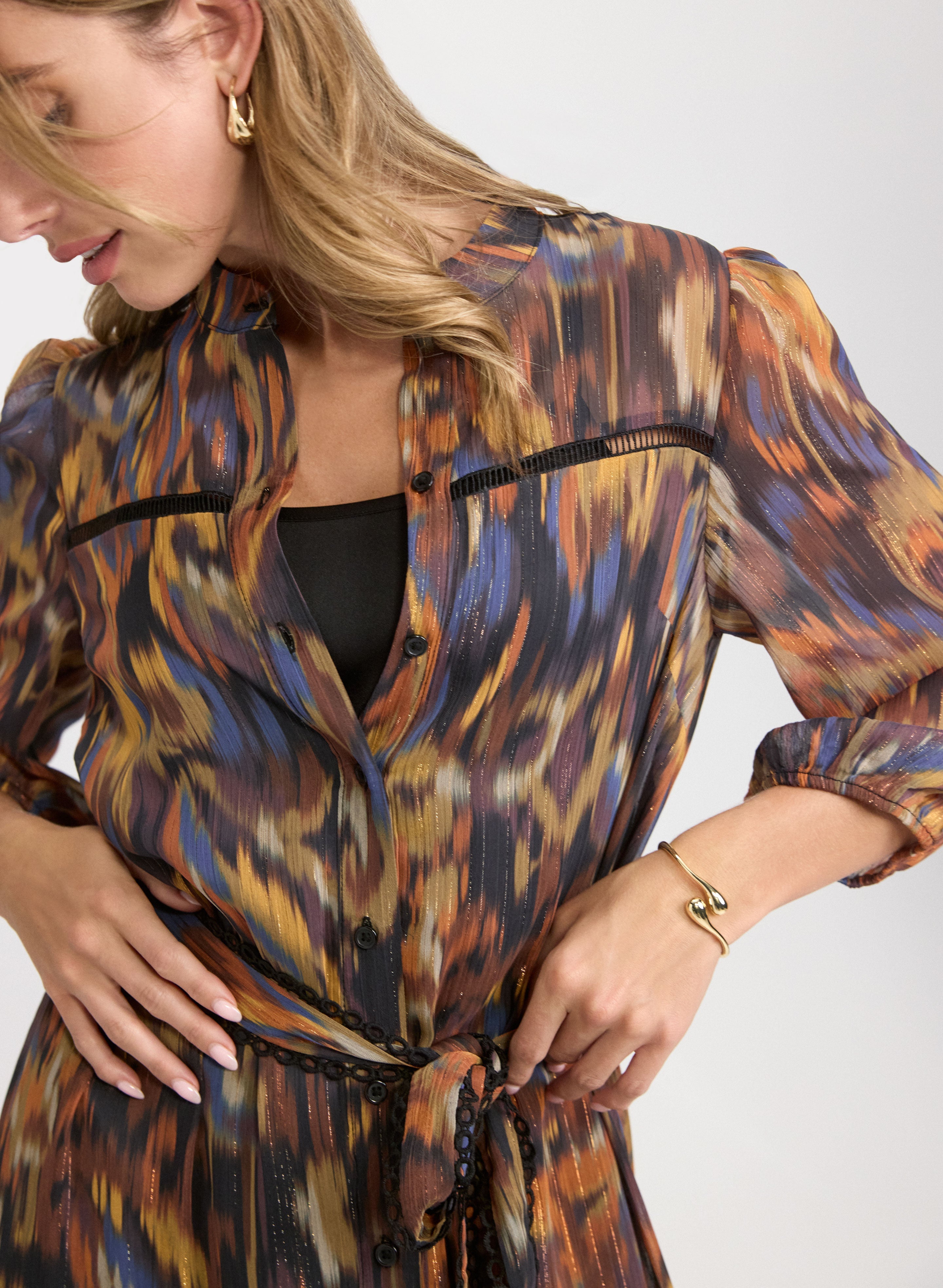 Abstract Chiffon Dress