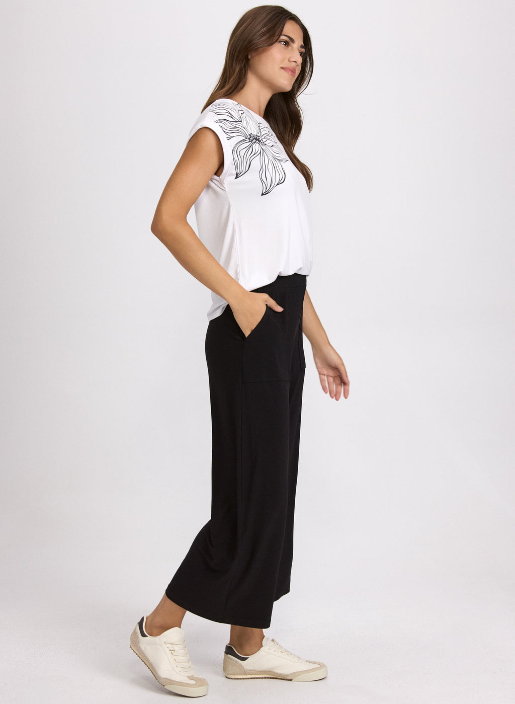 Cropped Pull-On Pants