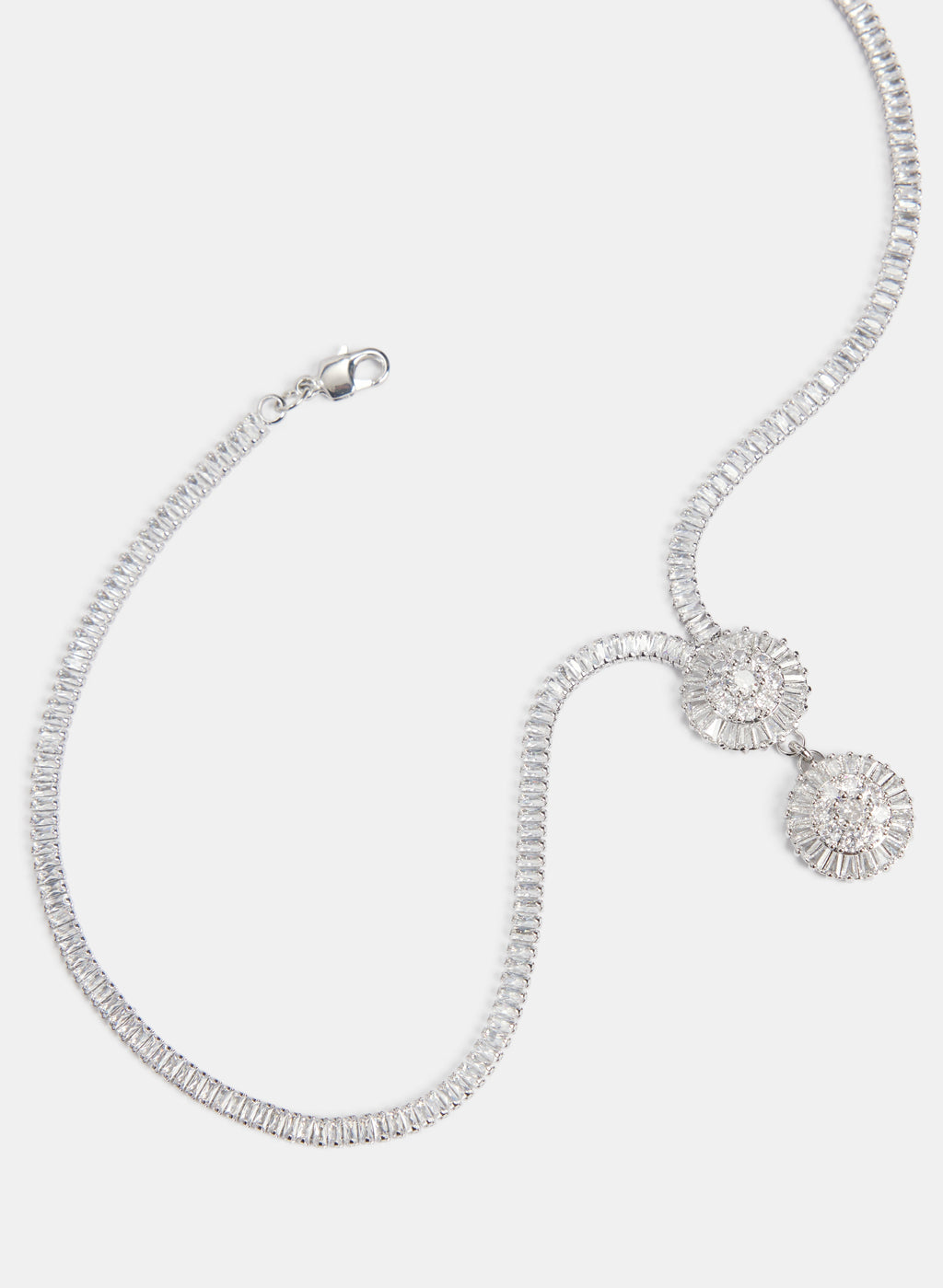 Cubic Zirconia Tiered Drop Necklace