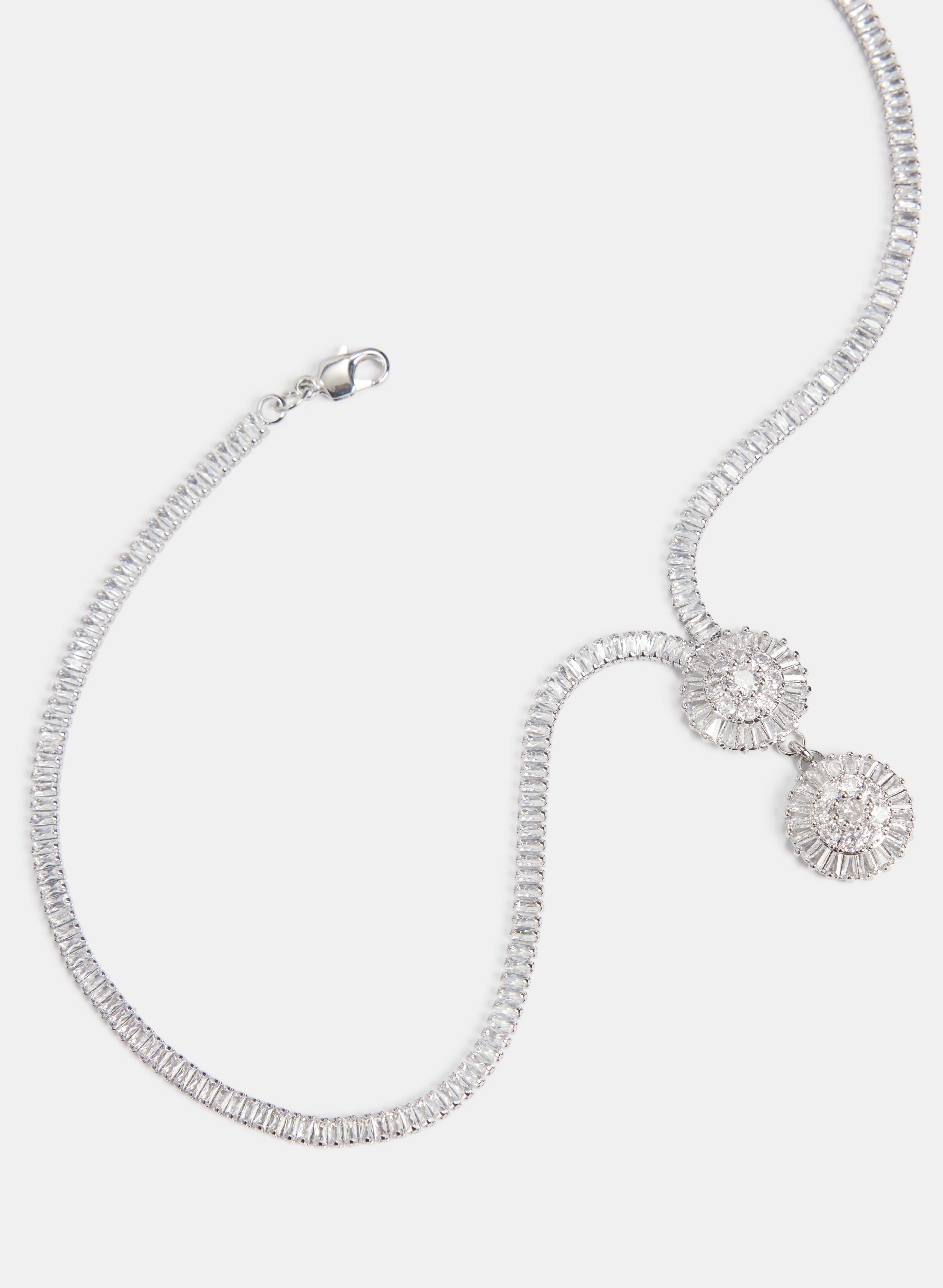 Cubic Zirconia Tiered Drop Necklace