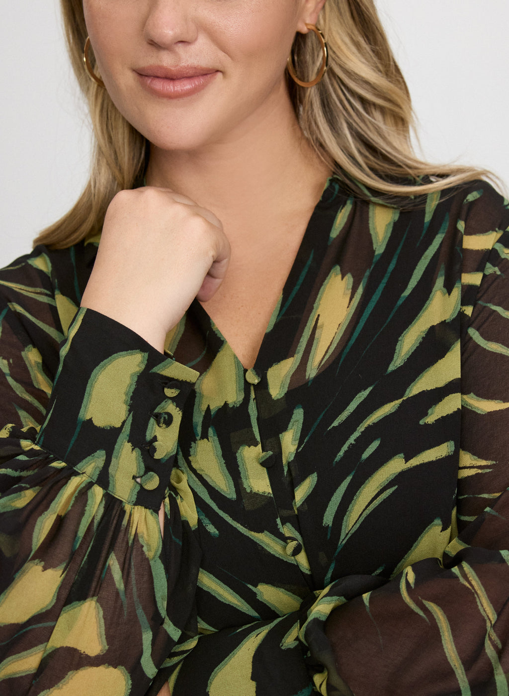 Abstract Chiffon Blouse