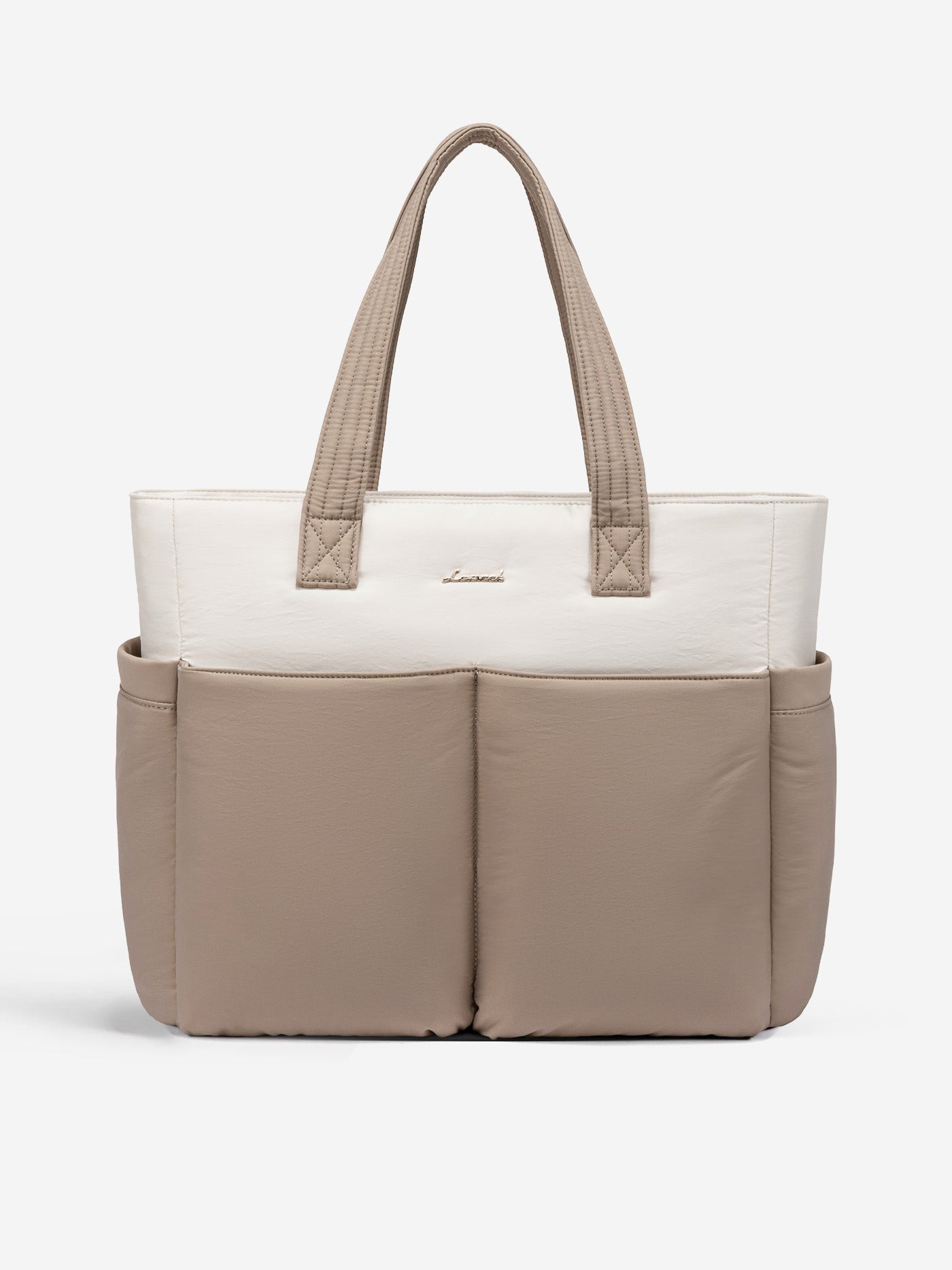 2Pcs Multi-pocket Puffer Tote Bag, 15.6 17.3