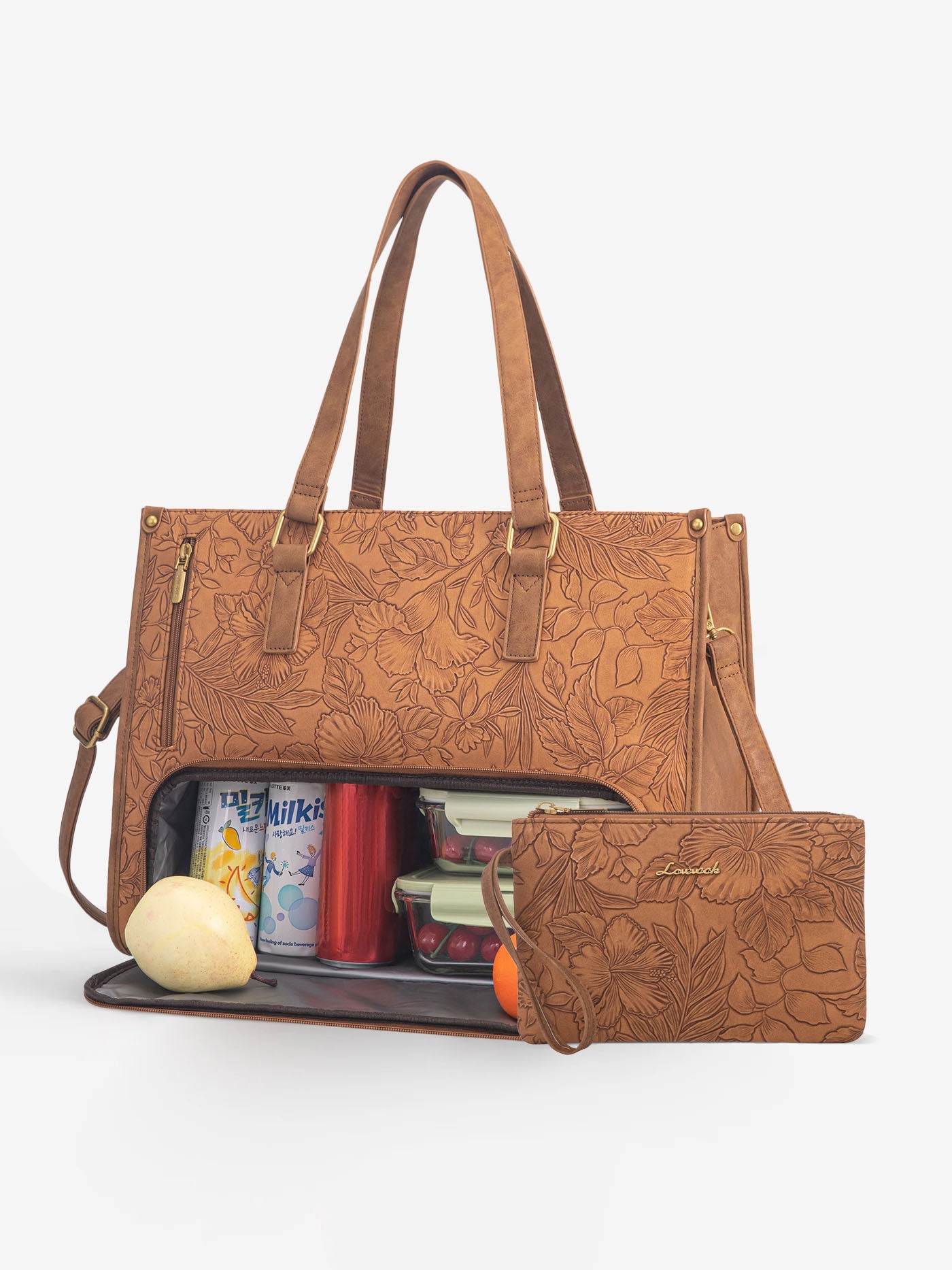 2Pcs Lunch Tote Shoulder Bag, 15.6