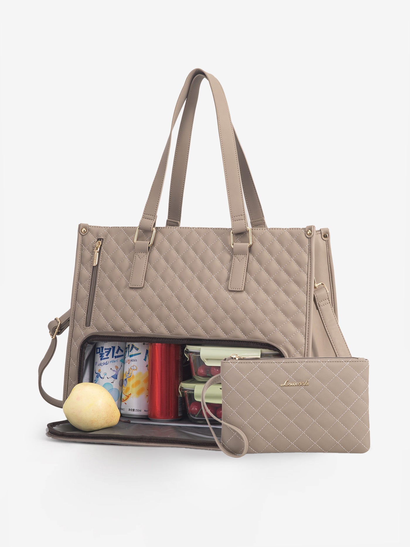 2Pcs Lunch Tote Shoulder Bag, 15.6