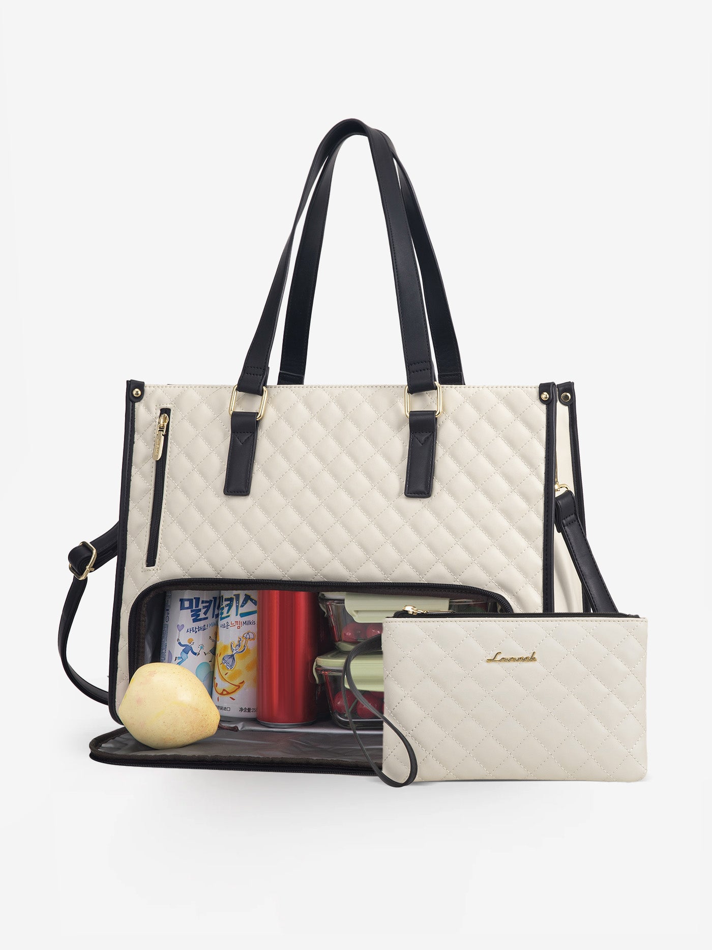 2Pcs Lunch Tote Shoulder Bag, 15.6