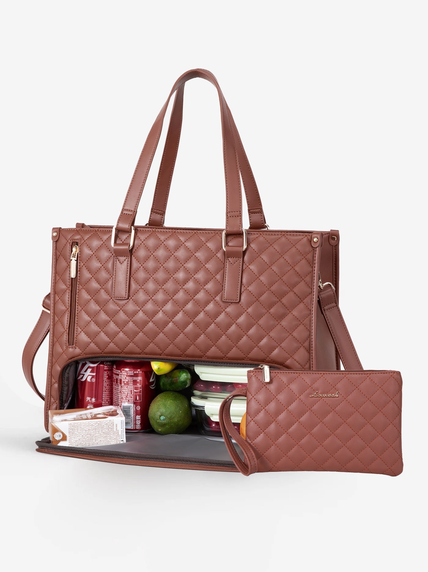 2Pcs Lunch Tote Shoulder Bag, 15.6