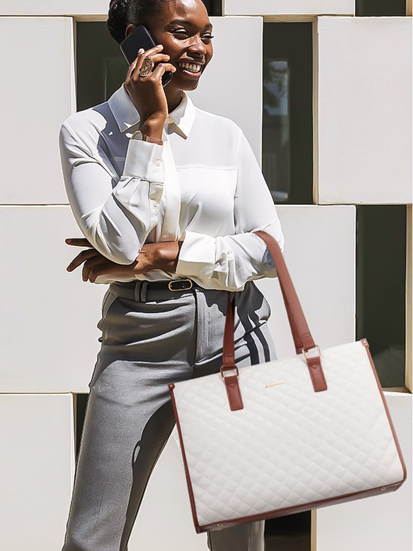 2Pcs Lunch Tote Shoulder Bag, 15.6