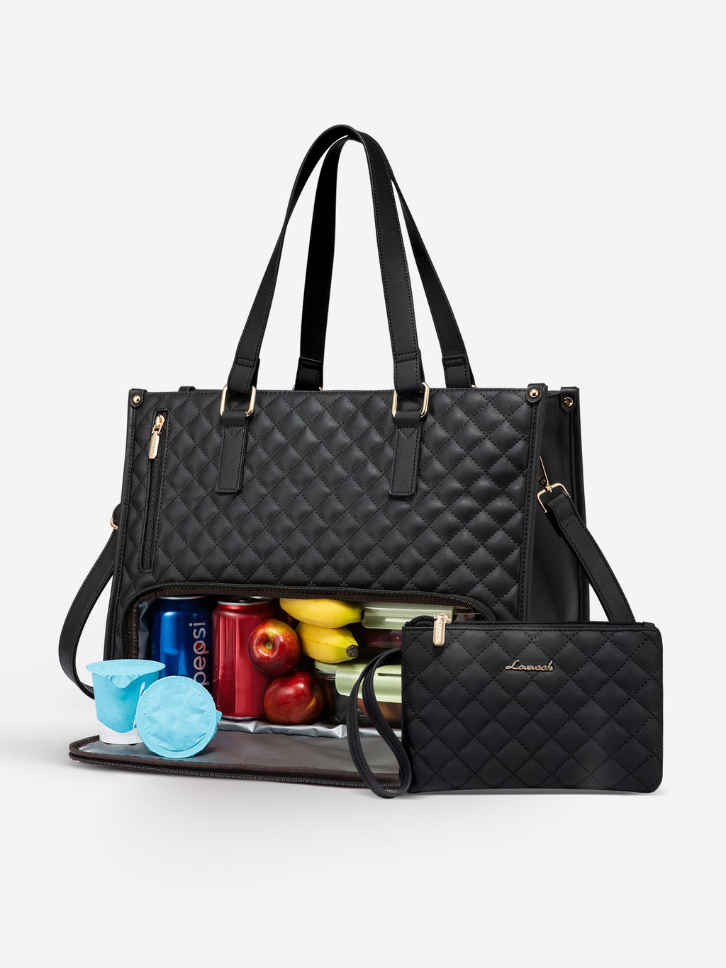 2Pcs Lunch Tote Shoulder Bag, 15.6