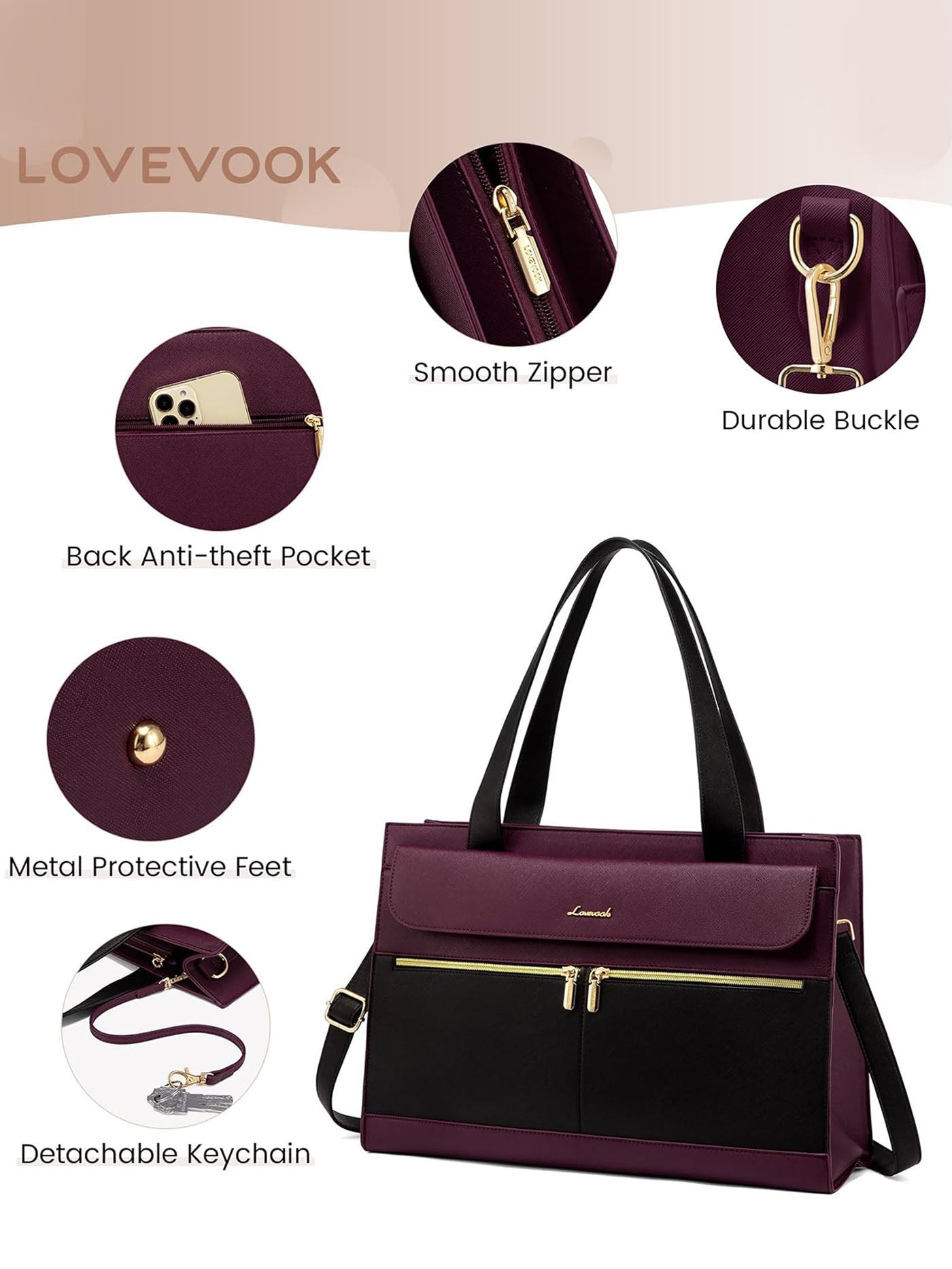 2Pcs Aphrodite Tote Bag, 15.6