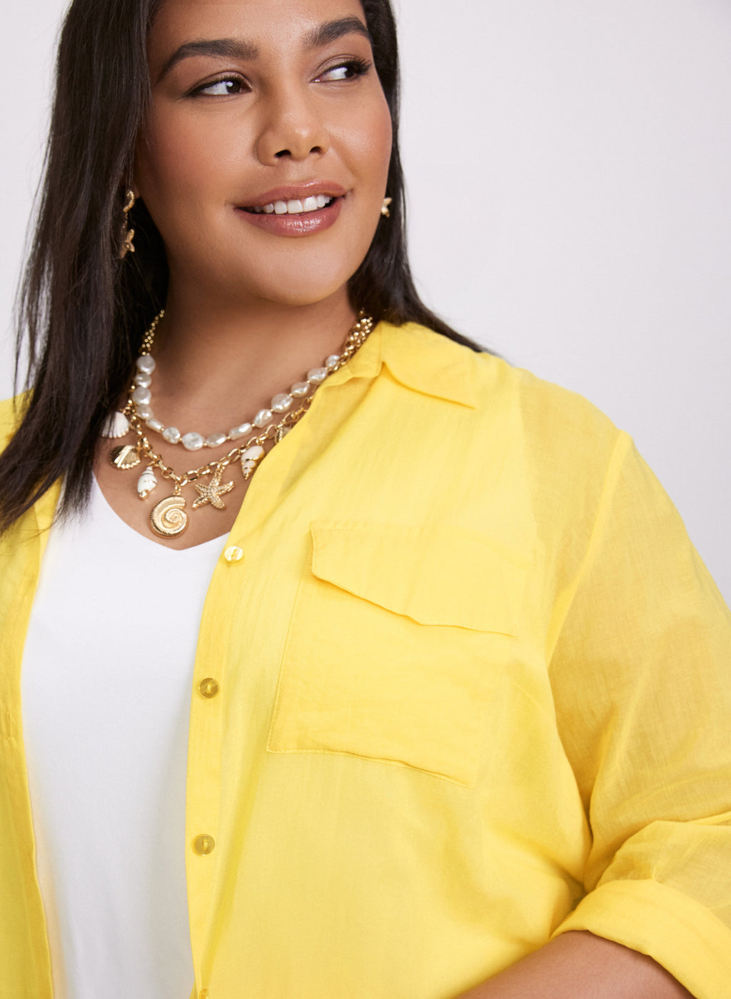 Button-Down Tunic Blouse