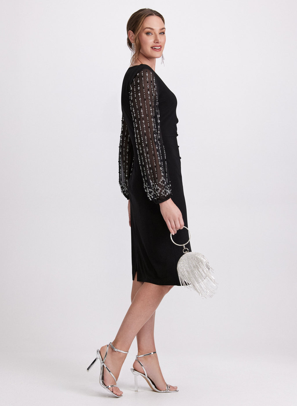 Beaded Sleeve Dress