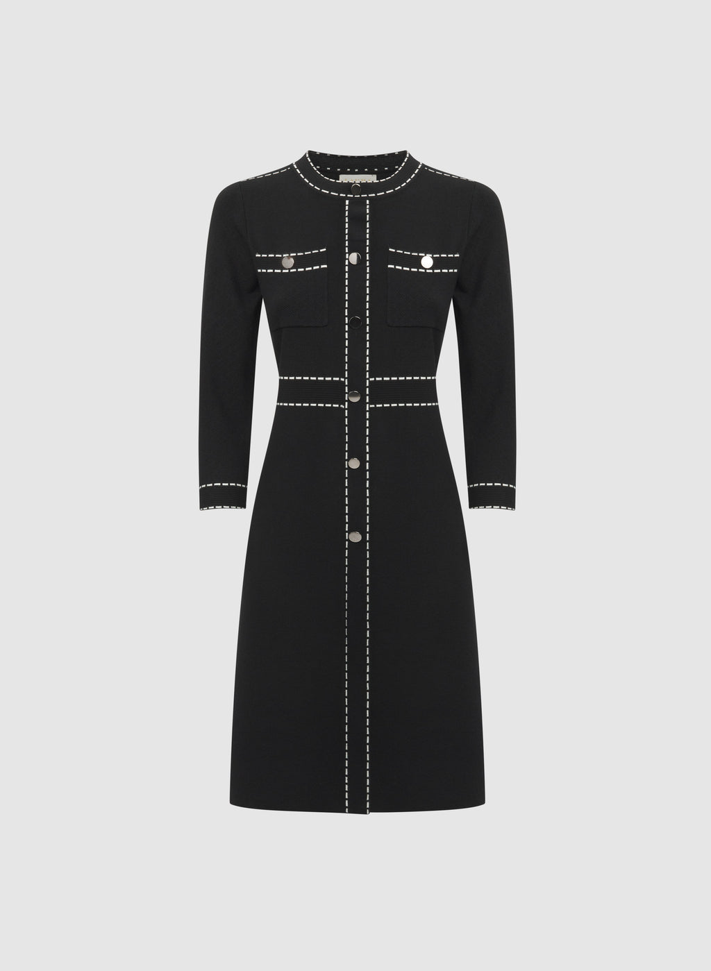 Contrast Stitch Sweater Dress