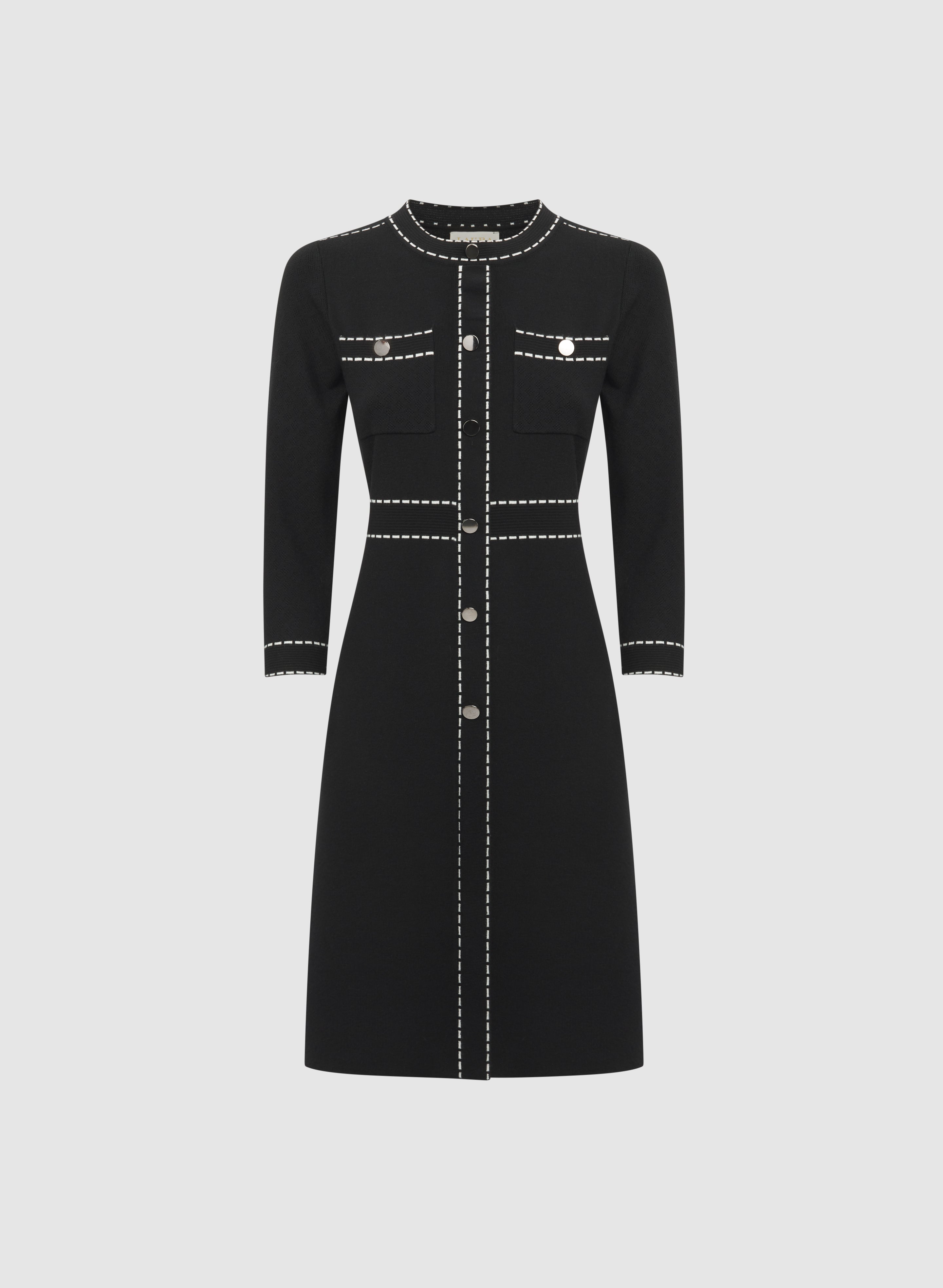 Contrast Stitch Sweater Dress